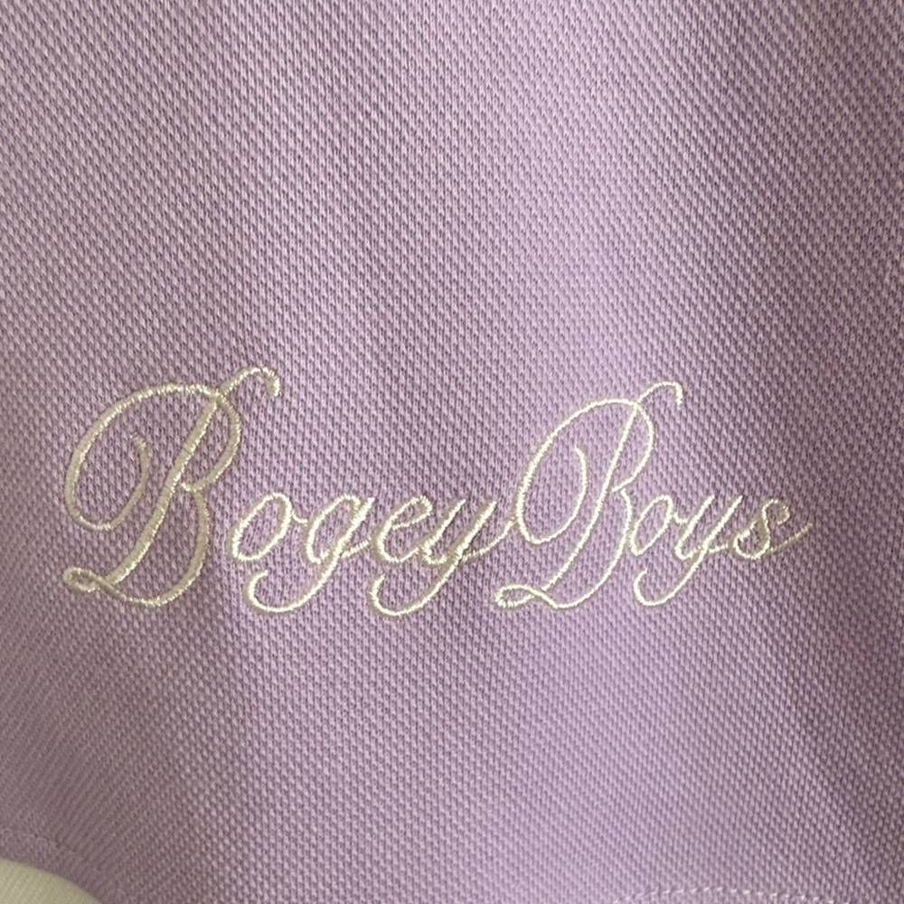 Bogey Boys Lavender Purple and White Men's Button-Down Rugby/Golf Shirt - Picture 3 of 10